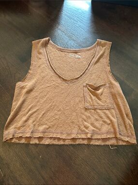 aerie Rust Crop Tank with Pocket